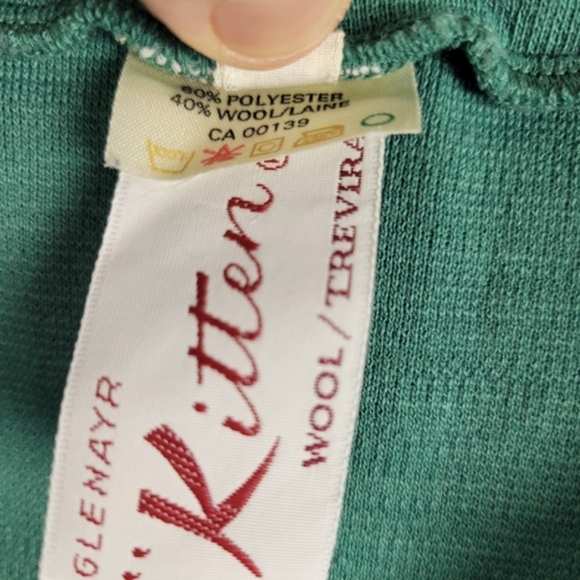 Vintage Glenayr Kitten Kelly Green Full Length Maxi Wool Blend A-Line Skirt 12 - Picture 4 of 6